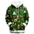 thumbnail image 2 of Womens Christmas Sweatshirt Hooded Hoody Cozy Pullover Casual Loose Fit Long Sleeve Soft Warm Winter Tops Oversized Hoodies for Women Green S, 2 of 4