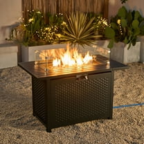 Deko Living Rectangular Outdoor Propane Gas Fire Pit Table, 50,000 BTU