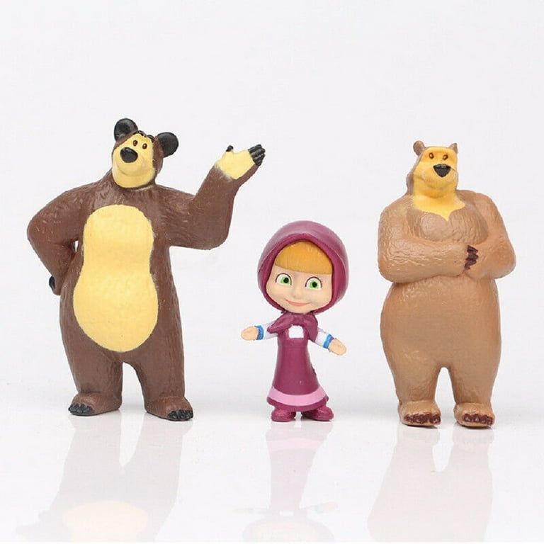 Masha and The Bear Action Figures Set 10 PCS PVC Dolls for Cake Toppers Party Toys