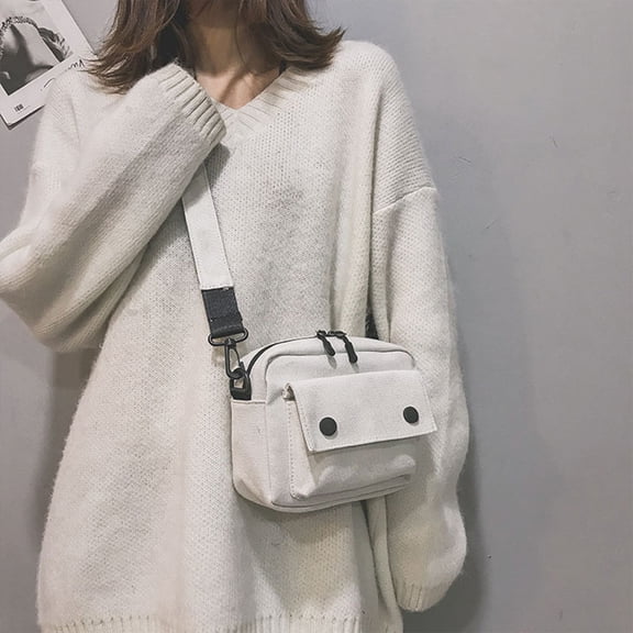 EXHUMKY Lightweight White Crossbody Purse for Women, Stylish Everyday Shoulder Bag with Adjustable Strap for Daily Use