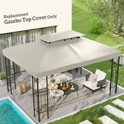 Outsunny 9.8' x 13.1' Gazebo Replacement Canopy, 2-Tier Top Cover for 84C-101 Outdoor Gazebo Model 84C-101, Cream (TOP ONLY)