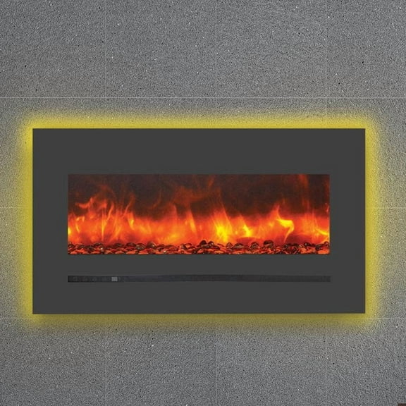 Sierra Flame by Amantii Wall Mount/Flush Mount 34-Inch Electric Fireplace with Steel Surround
