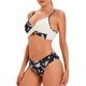 thumbnail image 2 of Traje de baño de dos piezas para mujer Conjunto de bikini de empalme con estampado Trajes de baño, 2 of 8