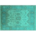 thumbnail image 1 of Ahgly Company Machine Washable Indoor Rectangle Oriental Turquoise Blue Industrial Area Rugs, 2' x 4', 1 of 4