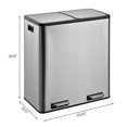 thumbnail image 2 of Stainless steel 2 compartments garbage and recycling bins 60L, 2 of 4