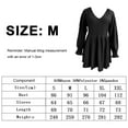 thumbnail image 2 of Camisas de manga larga para mujer, blusas casuales tipo túnica plisada, blusas con cuello en V, negras, M, L, XL, XXL, 2 of 5