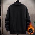 thumbnail image 5 of Men's Stand Collar Thicken Knit Cardigan, Fall Winter Warm Fleece Lined Long Sleeve Full Zip Sweater Jacket Coat with Zipper Pockets Black, 5 of 6