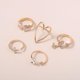 thumbnail image 5 of 5x Vintage Boho Rings Apilable MIDI Joint Rings Gold Birthday Daily Hugo Anillos de nudillo, 5 of 7