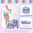 thumbnail image 4 of Kids Carry on Luggage Sets for Girls with Travel Neck Pillow School Backpack,Pink Suitcases with Wheels Hardshell Suitcase Set Airline Approved 16 Inch, 4 of 7