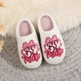 thumbnail image 4 of Slippers for Women Warm Non Slip Home Indoor Slippers Fluffy Slippers Winter Cozy Plush Slippers Print House Flat Closed Toe Slippers, 4 of 8