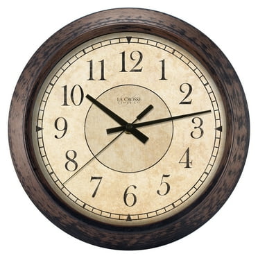 La Crosse Clock 14" Rustic Savannah Bronze Traditional Quartz Analog Clock, 404-2635-Int
