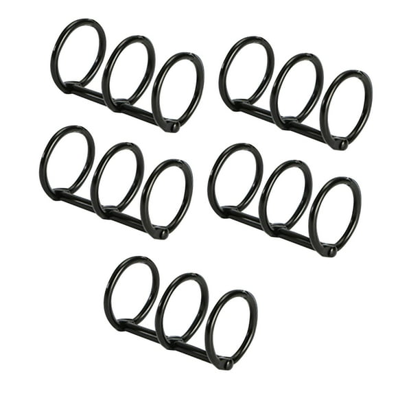 5 uds Anillos de carpeta de hojas metálicas sueltas DYNWAVEMX Negro 20mm Anillos de libro