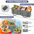 thumbnail image 3 of Reusable Grocery Bag (3 PCS), Foldable Shopping Bags with Removable Dividers & Hard Bottom for Organized Storage, 2-Pieces Heavy Duty Tote Bags with Insulated Cooler Box for Shopping, Picnic, 3 of 6