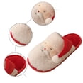 thumbnail image 5 of Christmas Slippers for Men Cute Cartoon Design Fuzzy Slippers Santa Reindeer Homewear Indoor Warm Winter Shoes Christmas Gifts #09 Red & Size 9.5, 5 of 9