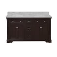 thumbnail image 3 of Sydney 60" Double Bathroom Vanity with Chocolate Cabinet and Carrara Marble Top, 3 of 6
