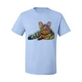 thumbnail image 3 of First We Still Your Heart Then Your Bed | Funny Neon Colorful Cat | Dean Russo Art Animal Lover Men's T-Shirt, Light Blue, 3X-Large, 3 of 6