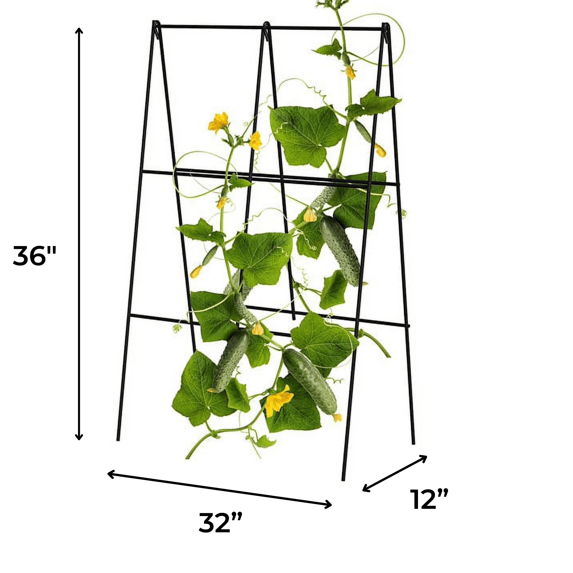 Panacea A-Frame Black Garden Trellis, 6 Count - Metal Folding Garden A Frame Trellis for Vegetables