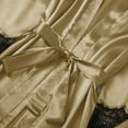 thumbnail image 6 of Gytharion Pajama Sets for Women 5 Piece Silk Loungewear Outfits Soft Comfy Satin Nightgown Robe Cami Top Short and Long Pant Pj Sets Fashion Solid Casual Lace Trim Matching Sleepwear Set, 6 of 6