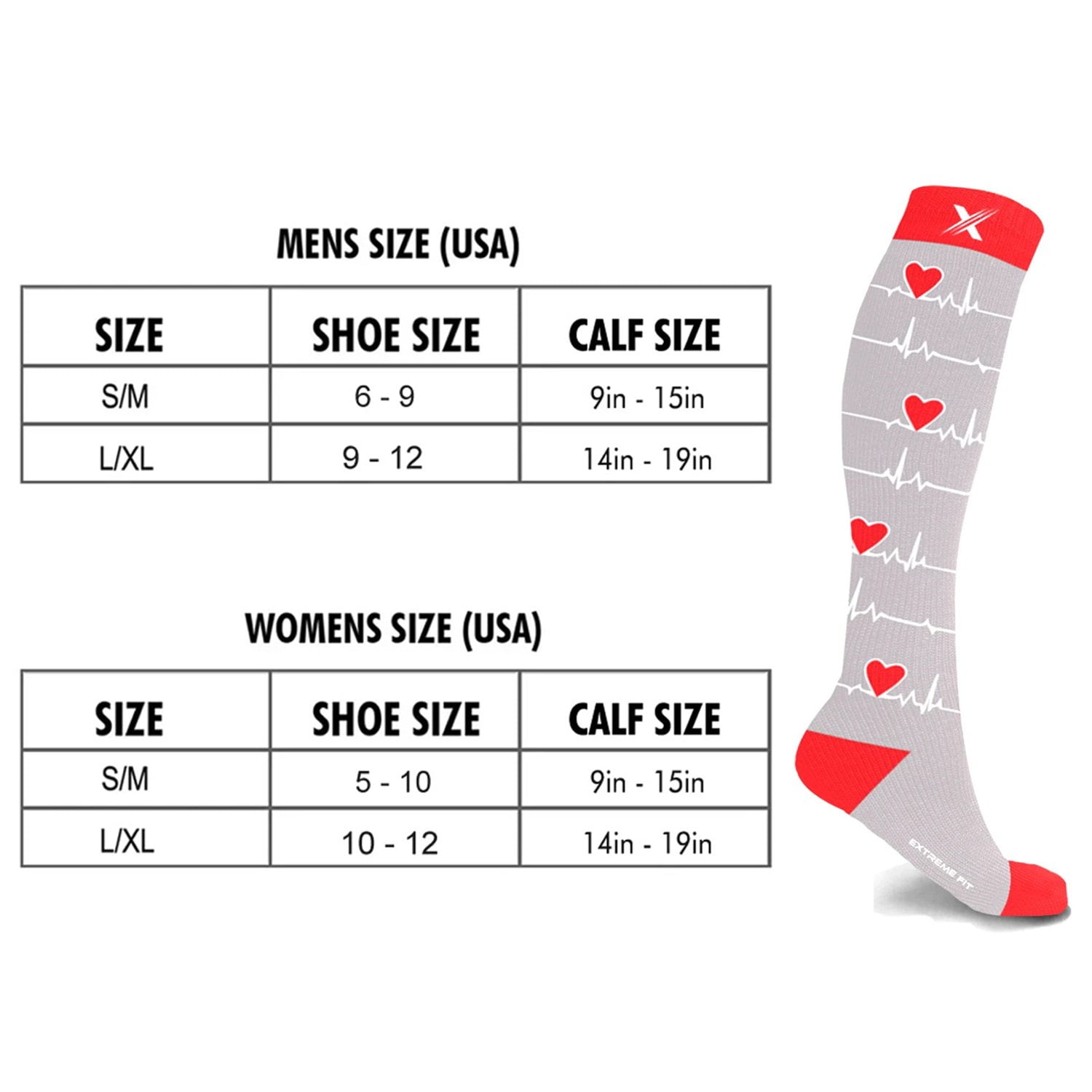 Extreme Fit Knee High Women's Compression Socks -Medical Designs, 3 Pack