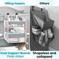 thumbnail image 4 of Hanging Diaper Organizer for Changing Table, Durable 2-Tier Nursery Storage Organizer with Mesh Pockets, Fits Crib, Playard, Wall or Car, Light Gray, 4 of 8