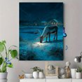 thumbnail image 4 of Reindeer Grazing Starry Night Winter Landscape Canvas Print, Suitable for Living Room, Office, Hallway, Cabin, Lodge, 4 of 8