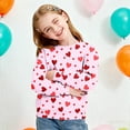 thumbnail image 4 of Girls Pink Heart Print Pullover Sweatshirt - Soft Stretch Crew Neck Long Sleeve for Kidss & Pre-Teens (2-14 Years),Size 11-12 T, 4 of 8