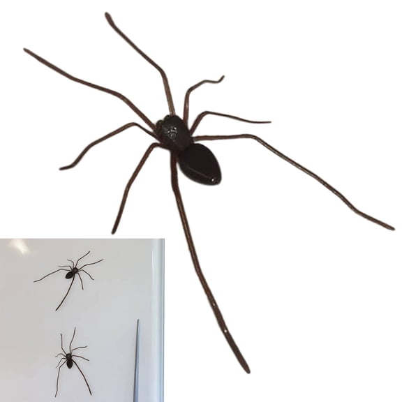 Black Spider Figurine Fridge Magnets - Realistic 2.05x3.82" Arachnid Figure Fridge Magnets- Educational Toy for Boys, Girls, and Kids Ages 3 (Black)