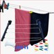 thumbnail image 1 of Tendedero Plegable para Ropa, Tendedero Retráctil Pared, Tendedero,  Tendedero Retractil, Tendedero para Ropa,  Tendedero Plegable, Tendederos Retractiles Exterior, 4 Líneas con Cordón, Color  Negro., 1 of 6