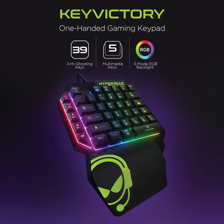 HyperGear 15659 KeyVictory One-Handed Gaming Keypad: PC Gaming