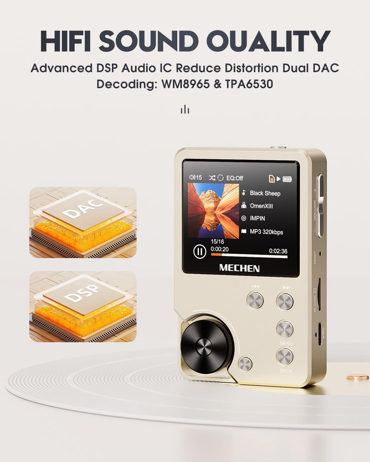 MECHEN M30 Portable Digital Audio Hi-fi Player / Lossless DSD High Resolution / MP3 Player with 64GB Memory Card