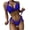Blue, variant on WREESH Womens Two Piece Swimsuit Halter Bikini Set High Cut Bikini Fashion Solid Bikini Push-Up Padded Swimsuit Set Beach Bathing Suit Olive Green