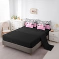 thumbnail image 5 of Castle Fairy Pink Bow Twin Bedding Sets,Black Polka Dots Bedding Comforter Set, 5 of 8