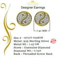 thumbnail image 4 of King of Bling's 0.15ct Diamond Silver Yellow Hip Hop Men's & Women's Yin And Yung Round Earrings, 4 of 12