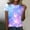 Sky Blue, variant on Shirts for Women Starry Galaxy 3D Print Glitter Round Neck Short Sleeve T Shirt Polyester Spandex Soft Breathable Graphic Carnival Summer Top L Size Spring Summer Womens Tops