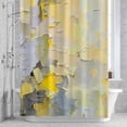 thumbnail image 3 of Abstract Oil Painting Shower Curtain for Bathroom Decor, Simple Yellow Green Color Block Modern Style Waterproof Fabric Shower Curtain, 60"x72" Set with 12 Hooks, 3 of 9
