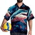 thumbnail image 4 of Starry Shark Men's Hawaiian Button Down Short Sleeve Casual Printed Summer Beach Unisex Shirt, 4 of 6