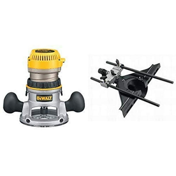 Enrutador DEWALT DW616 de 1,75 HP con guía de bordes y adaptador de vacío