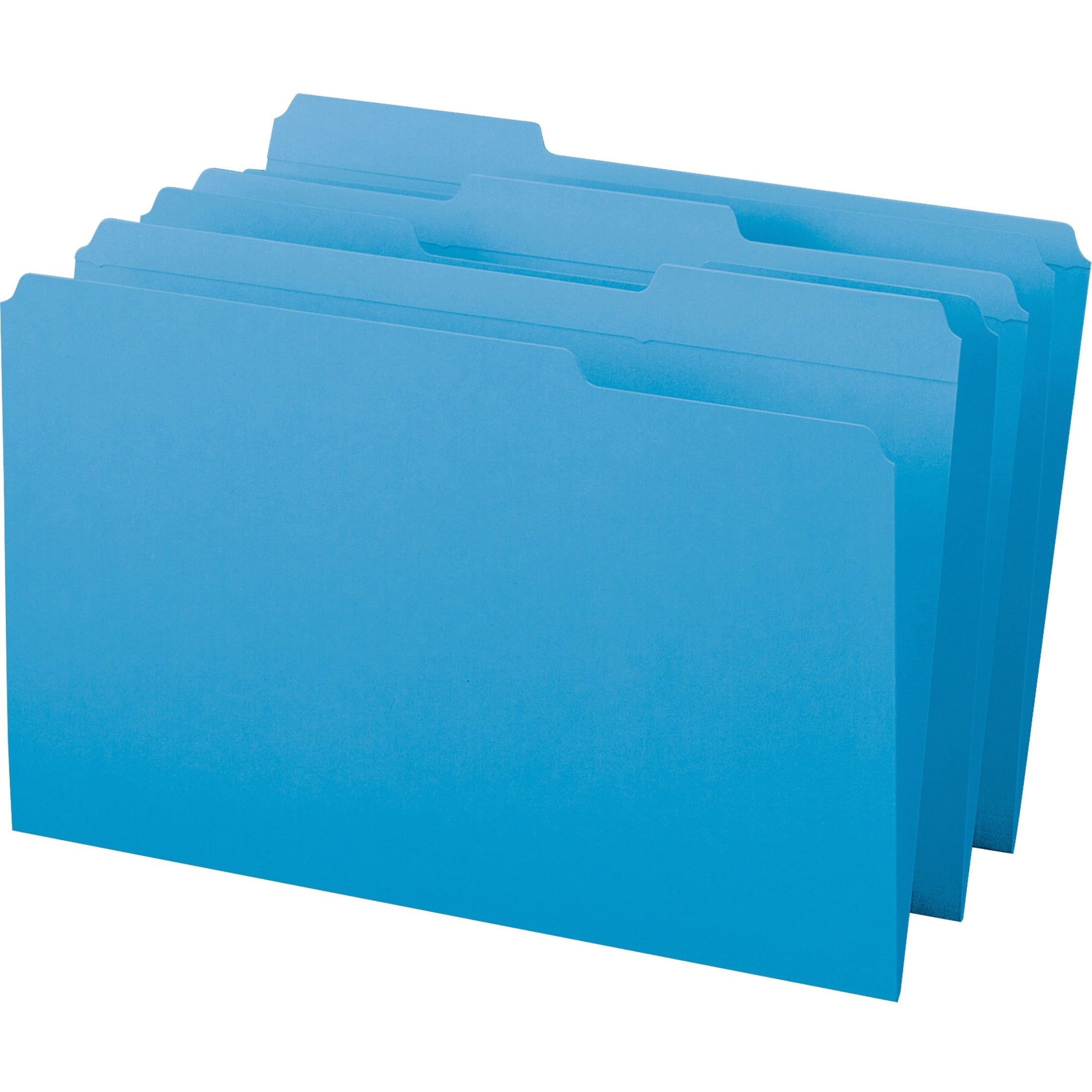 Smead 17034 File Folders, 1/3 Cut, Reinforced Top Tab, Legal, Blue, 100/Box