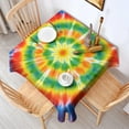 thumbnail image 2 of Colorful Rainbow Tie Dye Spiral Pattern Square Tablecloth,Waterproof Square Table Cover,Wipeable Spillproof Washable Table Cover for Home Kitchen Party Decor 42"X42"(107x107cm), 2 of 6