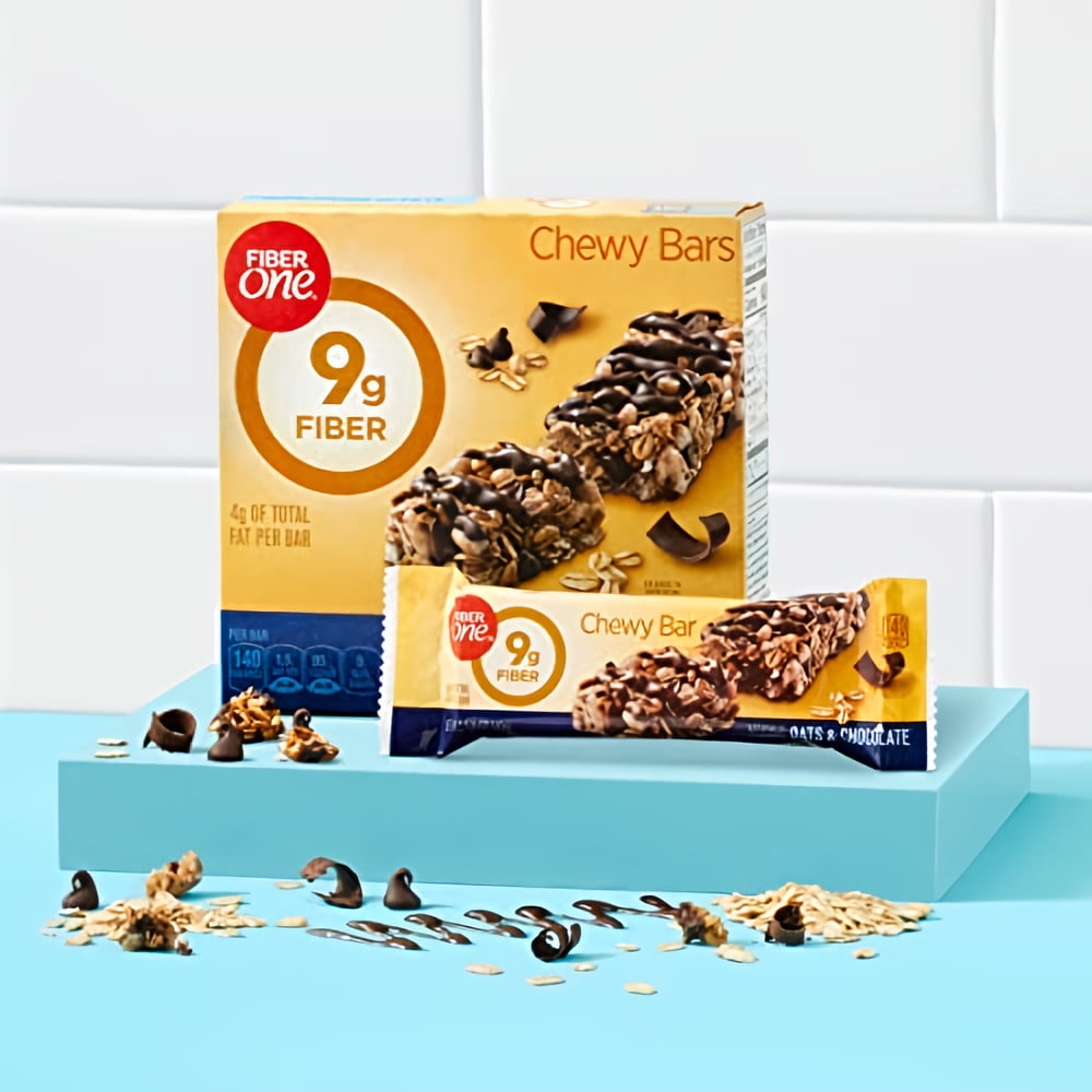 Fiber One Chewy Bars, Oats & Chocolate, Fiber Snacks (Pack of 32)