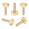 thumbnail image 1 of Uxcell 5-Pack Tornillos de Mariposa Estriados, M3x12mm Perillas de Cabeza Plana de Latón, 1 of 6