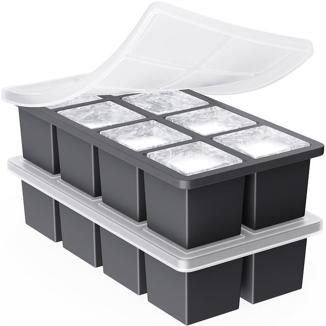 Bandejas para cubitos de hielo GGOW, grandes de silicona, 5 cm, para whisky y cócteles