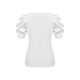 thumbnail image 4 of VISgogo Tops de punto para mujer, manga corta abullonada, cuello profundo, color sólido, fiesta en la calle, camisa envuelta de verano VISgogo moda, 4 of 9