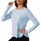 thumbnail image 1 of Camisas Femeninos Camas Entrenamiento Manga Larga Atletismo (XL) Azul, 1 of 6