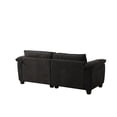 thumbnail image 5 of Living Room Furniture Big Loveseat Luxury Couch with Soft Chenille Upholstered Sofa (Black), 5 of 11