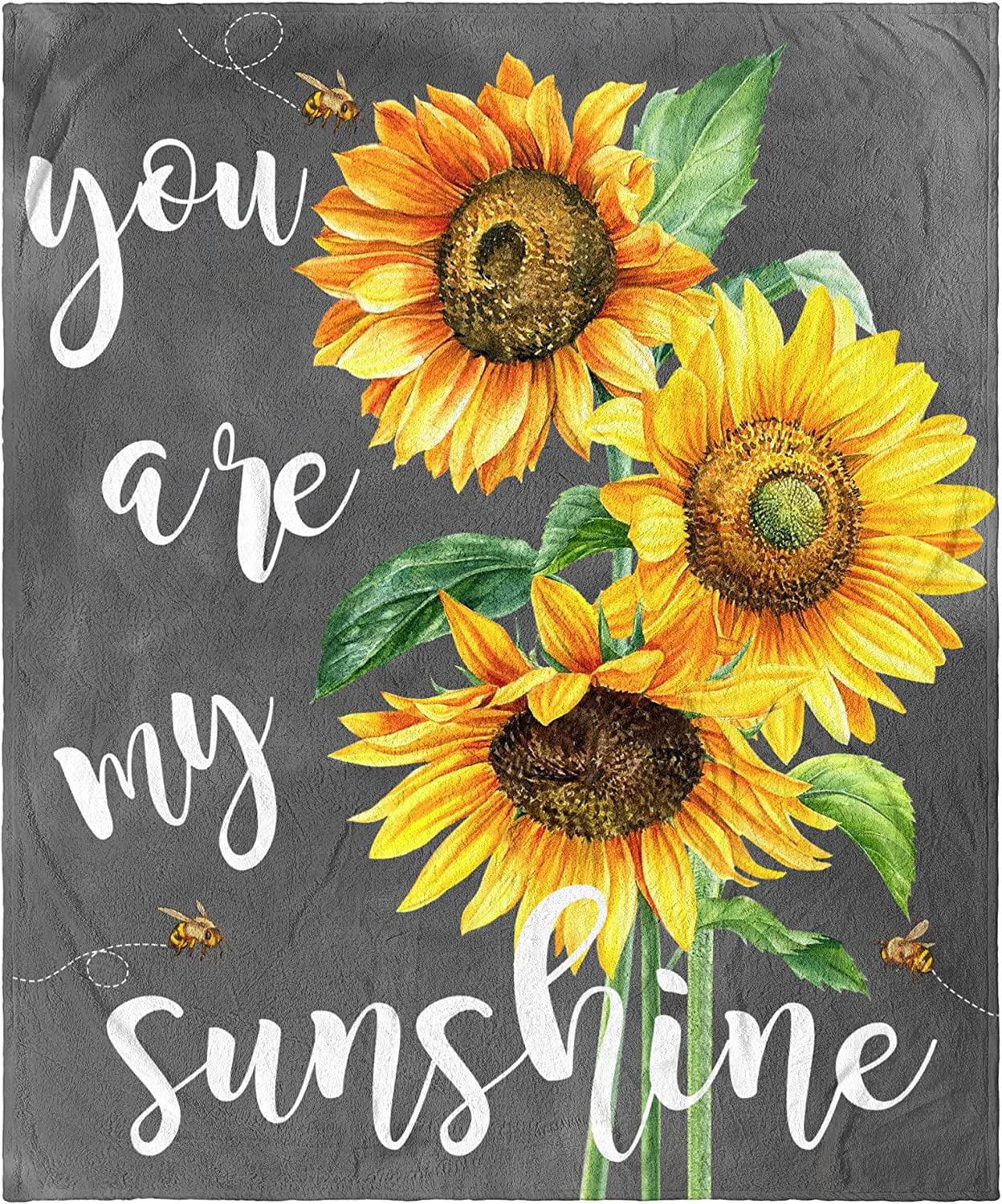 Sunflower Blanket Soft Flannel You are My Sunshine Throw Blanket Sunflower Gifts for Women Mom Daughter Wife 50"x40"