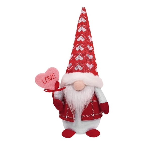 ZPAQI Valentine's Day Gnomes Fabric Figure with Heart Sign Great Collectible Decor