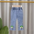 thumbnail image 5 of NAISIBABY Little Girls Jeans, with Pockets High Rise Flare Leg Stretch Fashion Denim Pants Light Blue Size 3T, 5 of 6