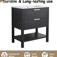 thumbnail image 5 of Soft - closing Drawer Function - 30 - inch Black Chestnut Bathroom Vanity with Ceramic Sink, 5 of 6