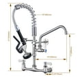 thumbnail image 5 of WOWOW 21 in. Wall Mount Triple Handle Pull Down Sprayer Kitchen Faucet with Pre-Rinse Sprayer with Advanced Spray in Brushed Nickel, 5 of 6
